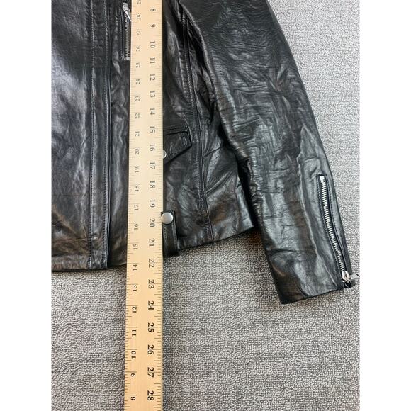 FRAME Denim Lamb Skin Moto Motorcycle Leather Biker Jacket Size Small - Picture 7 of 9